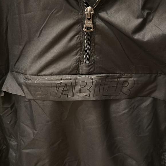 Starter Girls' Popover Packable Jacket Storm Star  1/4 Zip Black Hooded - Picture 5 of 16